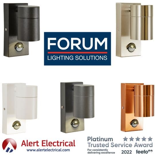 Background image for New Additions to the Zink Leto Range. Zinc Leto Single Down GU10 PIR Wall Lights