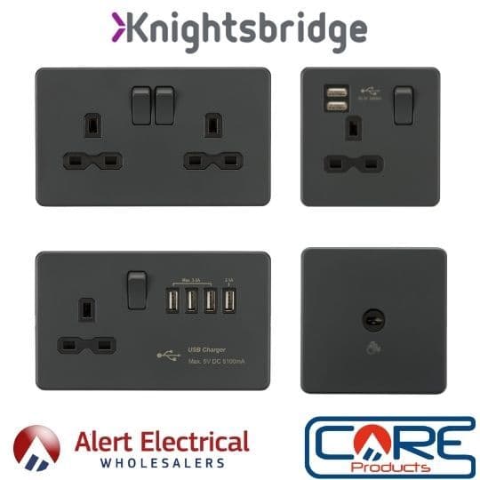 Background image for Knightsbridge Anthracite Screwless Switches and Sockets now available to order.
