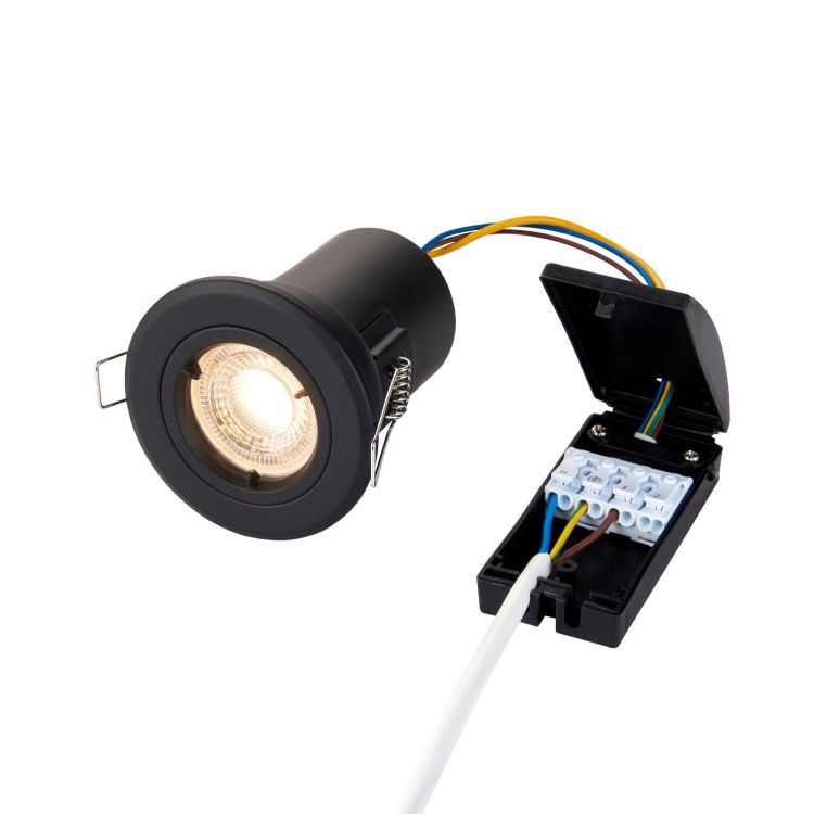 Saxby ShieldPLUS GU10 Fixed IP20 Fire Rated Downlight in Matt Black 99758