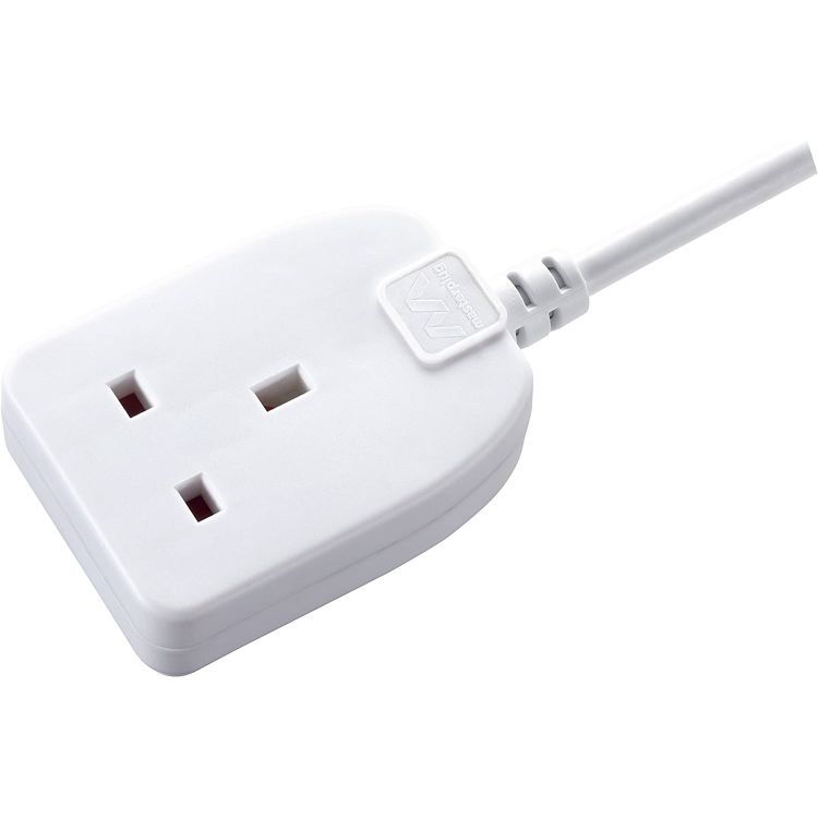 Masterplug Single Socket 5 Metres 13 Amp Extension Lead, White | BOG5