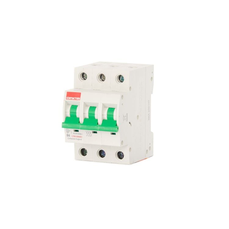 Contactum 6 Amp Triple Pole Type B MCB 10KA | CPB1006B3