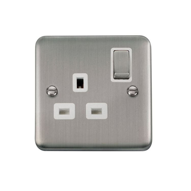 Click Deco Plus Stainless Steel A Single Socket White Insert Dpss Wh