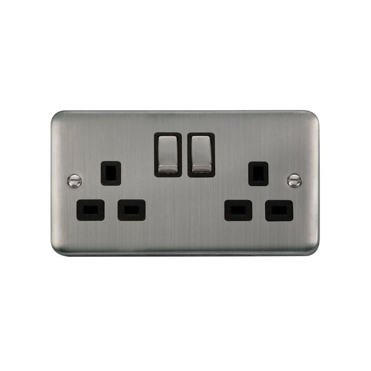 Click Deco Plus Stainless Steel A Double Socket Black Insert Dpss Bk