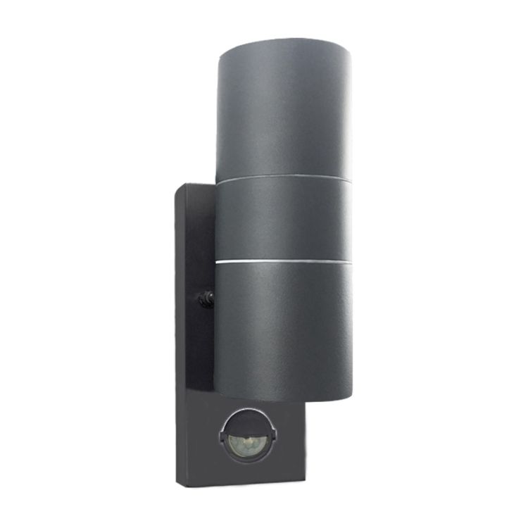Hispec Up and Down Wall Light with PIR Sensor Anthracite Grey
