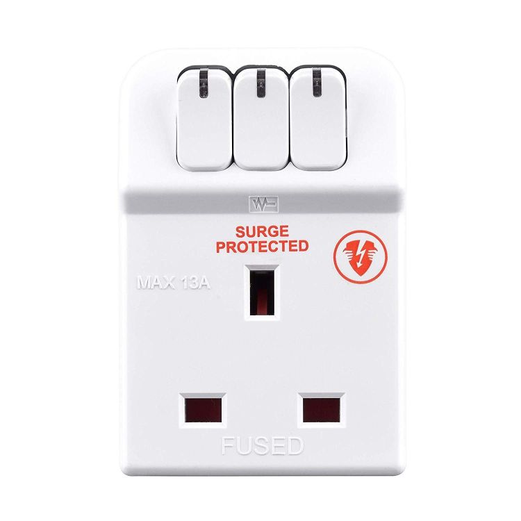 Masterplug 13a Individually Switched Surge Protected Adaptor 