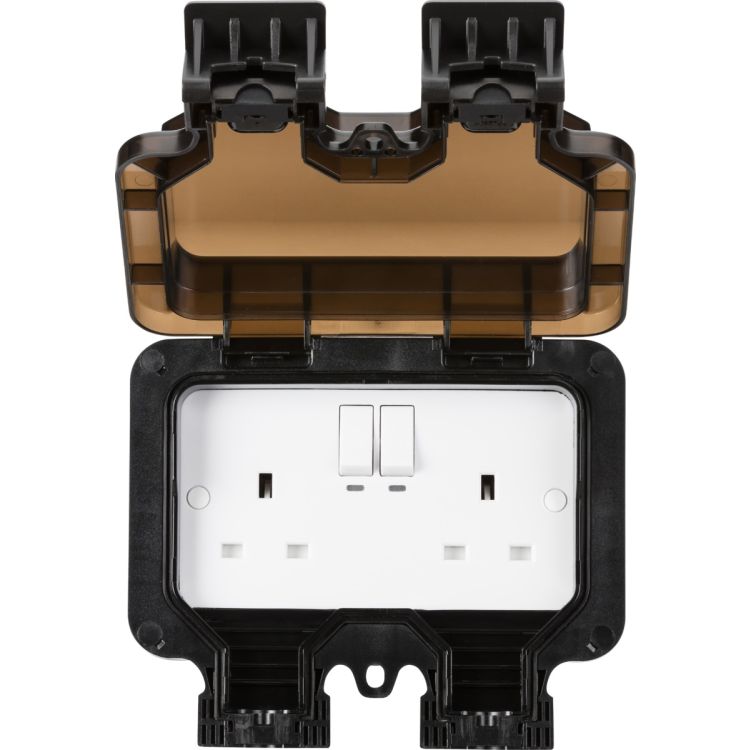Smart Waterproof Socket Plug Outdoor Double Timer Wifi Connected Electrical  IP66