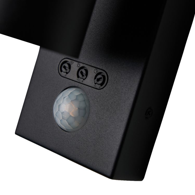 Forum ZN-29179-BLK Zinc Leto Up & Down IP65 PIR Wall Light Black ...