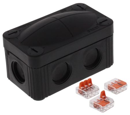 Wiska COMBI 206 Junction box C/W 3x WAGO 221-413 Black | 10109900