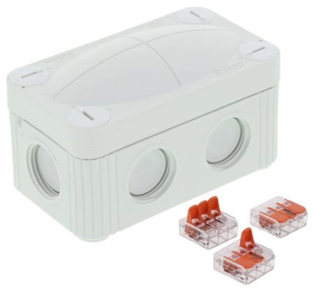 Wiska COMBI 206 Junction box C/W 3x WAGO 221-413 Grey | 10109901