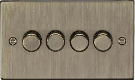 Knightsbridge 4G 2-way 10-200w (5-150w Led) Trailing Edge Dimmer Antique Brass | CS2194AB