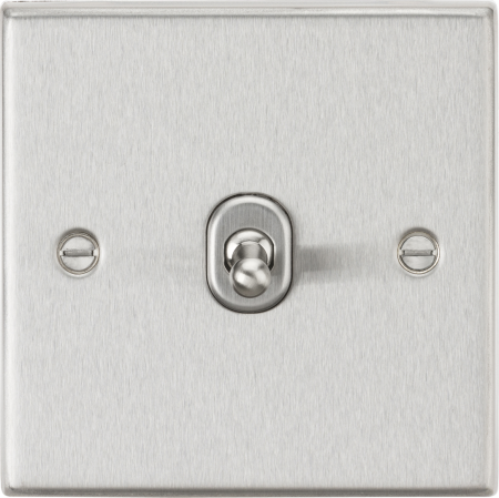 Knightsbridge 10AX 1G 2-Way Brushed Chrome Toggle Light Switch | CSTOG1BC