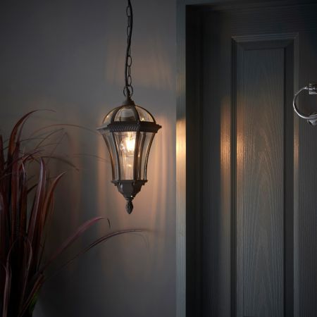 Endon YG-3503 Drayton 1lt Die Cast Aluminium IP44 Hanging lantern IP44 Black