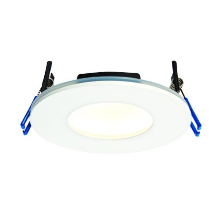 Saxby OrbitalPLUS Matt White IP65 9W 3000k Slimline LED Downlight | 69880