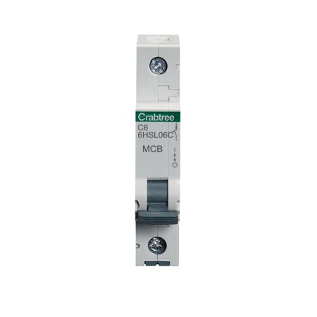 Crabtree Loadstar Type C 6A Single Pole 10kA Miniature Circuit Breaker | 6HS06C