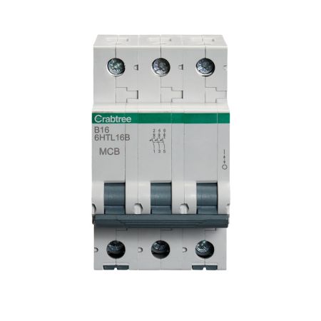 Crabtree Loadstar Type B 16A Triple Pole 10kA MCB | 6HTL16B
