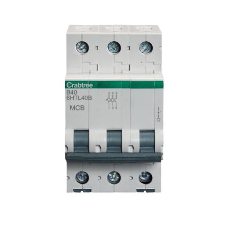 Crabtree Loadstar Type B 40A Triple Pole 10kA MCB | 6HTL40B