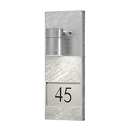 Konstsmide Modena IP44 House Number Wall Light RAW Aluminium 7655-320