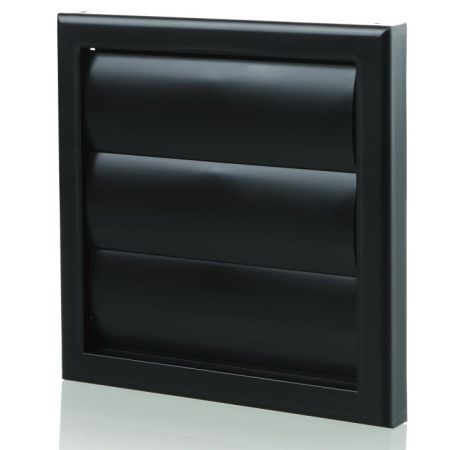 Blauberg Plastic 150mm 6” Wall Vent Cover Back Draught Air Gravity Shutter Ventilation Grille Black | DECOR 185X185-150G BLACK