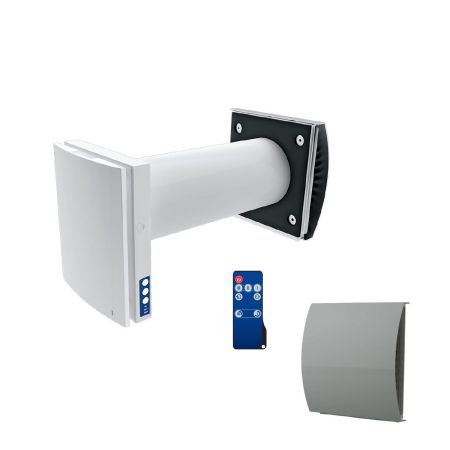 Blauberg Vento-Duo Decentralised Single Room Heat Recovery Fan Unit WiFi Grey Cowl