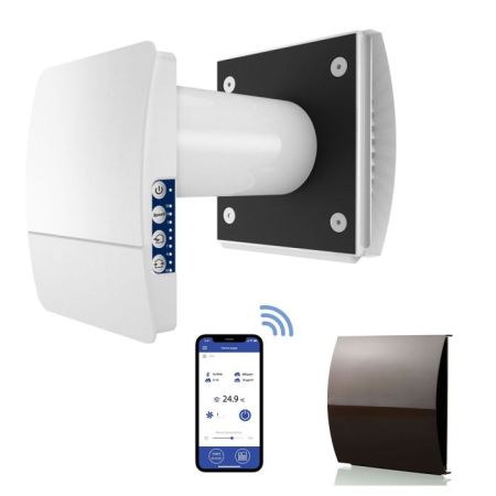 Blauberg Vento-Mini Decentralised Single Room Heat Recovery Fan Unit WiFi Brown Cowl