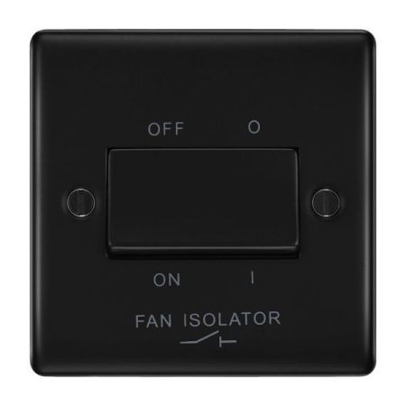 BG Nexus Metal Matt Black 10A Triple Pole Fan Isolator Switch | NFB15