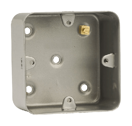 Click Metal Clad CL085 1 Gang 40mm Deep Mounting Box (No Knockouts)