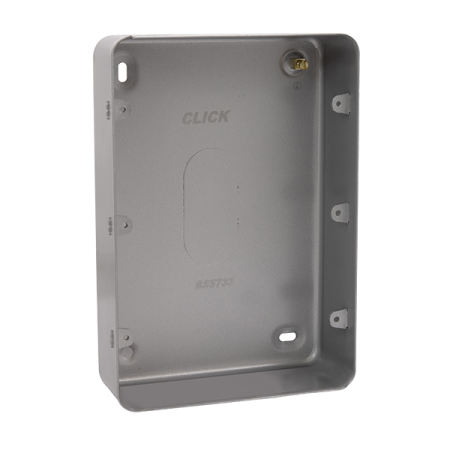Click Metal Clad CL090B 2G 3 Row 50mm Deep Mounting Box (No Knockouts)