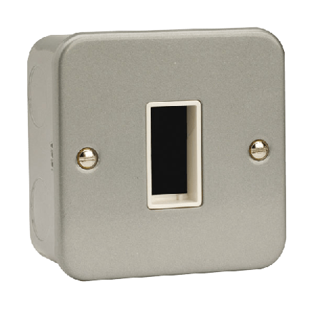 Click Essentials CL401 Metal Clad Single Empty Plate 1 Gang Aperture