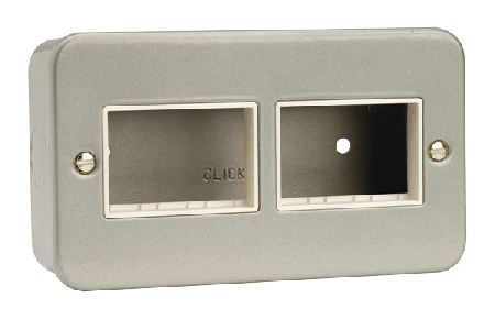 Click Essentials CL406 Metal Clad Double Empty Plate 3x3 Gang Aperture