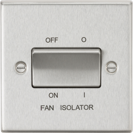 Knightsbridge 10AX 3 Pole Brushed Chrome Fan Isolator Switch | CS11BC