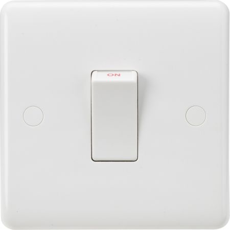 Knightsbridge CU8331W Curved Edge 45A DP Single Cooker Switch White Rocker
