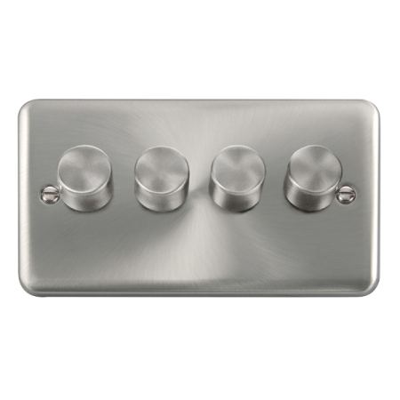 Click Deco Plus Satin Chrome 4 Gang 2 Way 400Va Dimmer Switch | DPSC154