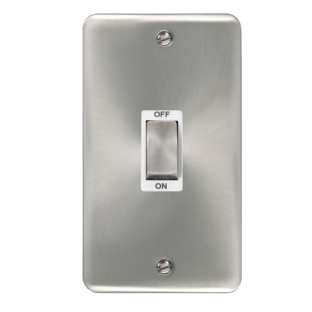 Click Deco Plus Satin Chrome 45A Ingot 2 Gang DP Switch White Insert | DPSC502WH