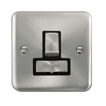 Click Deco Plus 13A DP Switched Spur Satin Chrome Black Insert | DPSC751BK