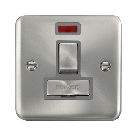 Click Deco Plus Satin Chrome Switched Fused Spur Neon | DPSC752GY