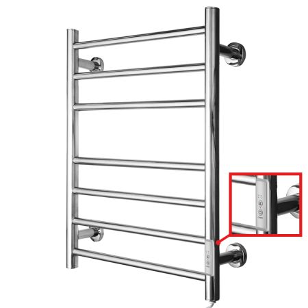 deXpro Delux Eco Electric Towel Rail c/w Built in Timer Stainless Steel 700 x 400mm | DXTR7040SST