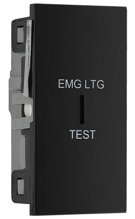 BG EMSW12ELB Black 20AX 2 Way EMG LTG TEST 1 Module Euro Module Key Switch