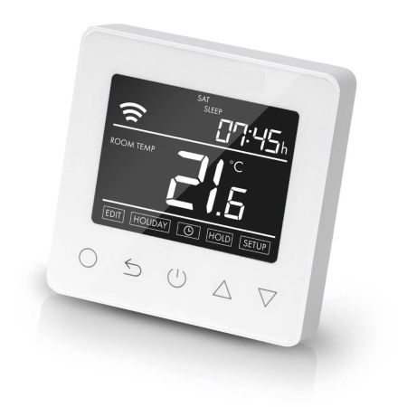SNUG Underfloor Heating Digital Touch Screen Thermostat White | LITE-CONTROLT-W