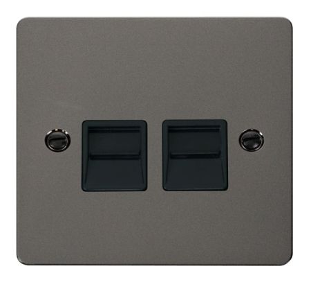 Click Define Black Nickel Twin Master Telephone Point | FPBN121BK