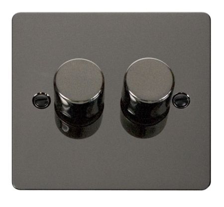 Click Define Black Nickel 2 Gang 2 Way Dimmer Switch | FPBN152