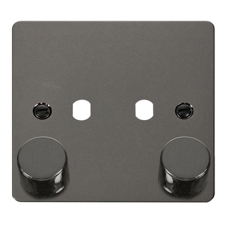 Click Define Black Nickel 2 Gang Empty Dimmer Plate | FPBN152PL