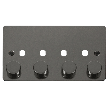 Click Define Black Nickel 4 Gang Empty Dimmer Plate | FPBN154PL