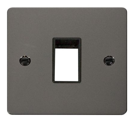 Click Define Black Nickel Single Plate 1 Gang Aperture | FPBN401BK
