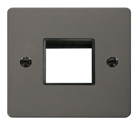 Click Define Black Nickel Single Plate 2 Gang Aperture | FPBN402BK