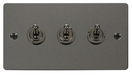 Click Define Black Nickel 3 Gang 2 Way Toggle Switch | FPBN423
