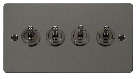 Click Define Black Nickel 4 Gang 2 Way Toggle Switch | FPBN424