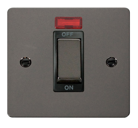 Click Define Black Nickel 45A Double Pole Switch Neon | FPBN501BK