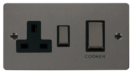 Click Define Black Nickel 45A DP Switch & Socket | FPBN504BK