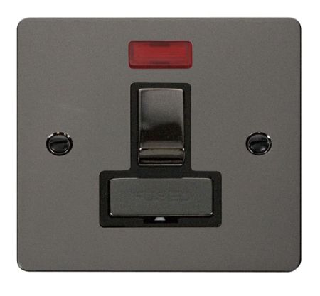 Click Define Black Nickel Switched Fused Spur + Neon | FPBN752BK