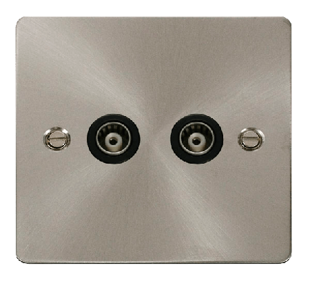 Click Define Brushed Steel Twin Isolated Coaxial Point FPBS159BK